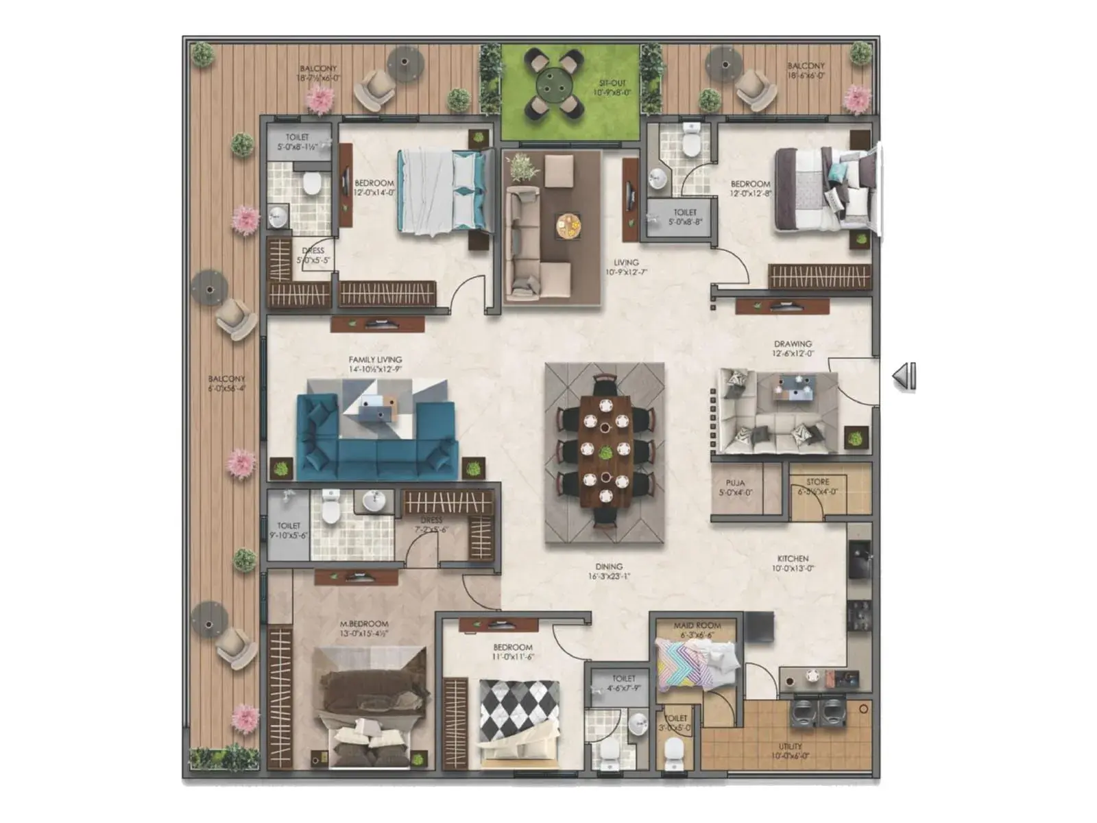 4 BHK Plan